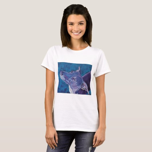 Blue Whippet T-shirt (Voorkant volledig)