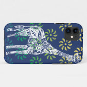 Blue Whirls Giraffe iPhone Case (Achterkant (horizontaal))