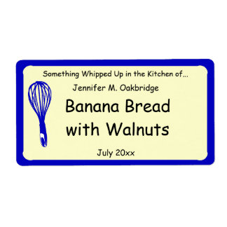 Blue Whisk Gepersonaliseerd Zelfgemaakt eten Etiket