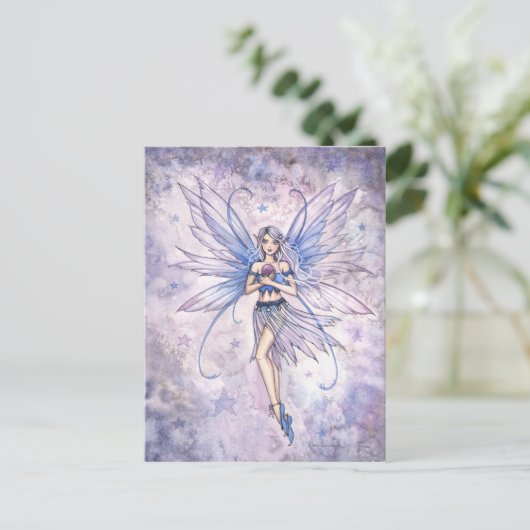 Blue Whisper Fairy Briefkaart (Staand voorkant)
