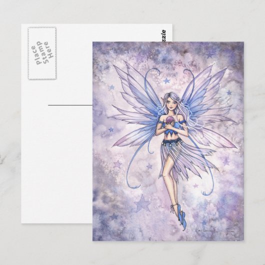 Blue Whisper Fairy Briefkaart (Voorkant / Achterkant)