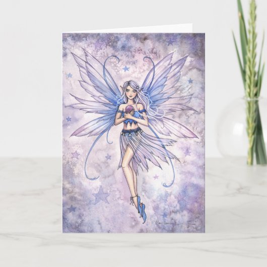 Blue Whisper Fairy Wenskaart Kaart (Voorkant)