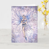 Blue Whisper Fairy Wenskaart Kaart (Gele Bloem)