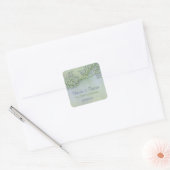 Blue Whisper Floral - Trouwen Vierkante Sticker (Envelop)