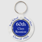 Blue White , 60th Class Reunion Gifts Sleutelhanger (Voorkant)