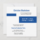 Blue & White 6 Photo Afstuderen Invitation (Achterkant)