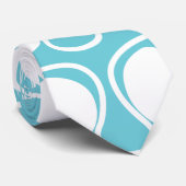 Blue White Abstract Curve Deco Art Stropdas (Opgerold)