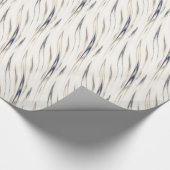 Blue White Abstract Stripes Verjaardag Cadeaupapier (Hoek)