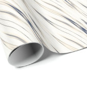 Blue White Abstract Stripes Verjaardag Cadeaupapier (Rol Hoek)