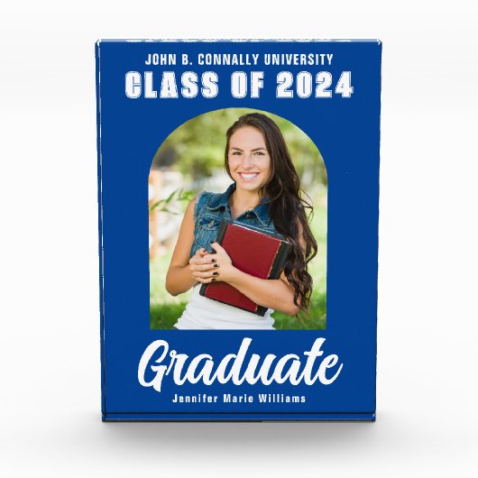 Blue White Afstuderen Arch Modern Afstuderen Fotoblokken (Voorkant)