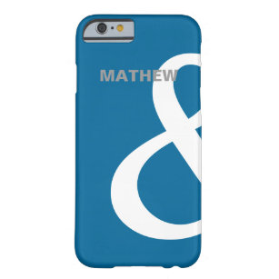 Blue White Ampersand Lovers Names Matching Left Barely There iPhone 6 Hoesje
