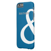 Blue White Ampersand Lovers Names Matching Left Case-Mate iPhone Hoesje (Achterkant Links)