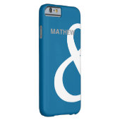 Blue White Ampersand Lovers Names Matching Left Case-Mate iPhone Hoesje (Achterkant/Rechts)