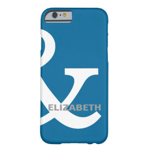 Blue White Ampersand Lovers Names Matching Right Barely There iPhone 6 Hoesje
