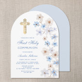 Blue White Anemones Arch First Communion Kaart