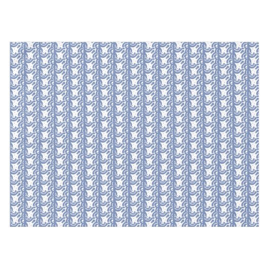Blue White Art Design Patroon Tafelkleed (Voorkant (Horizontaal))