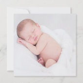 Blue White Baby Boy Foto geboorteaankondiging Aankondiging (Achterkant)