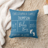 Blue White Baby Boy Foto geboorteaankondiging Kussen (Deken)
