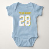 Blue White Baby Football Jersey Sports Romper (Voorkant)