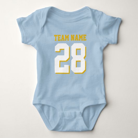 Blue White Baby Football Jersey Sports Romper (Voorkant)