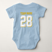 Blue White Baby Football Jersey Sports Romper (Achterkant)