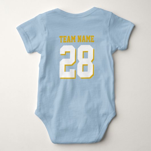 Blue White Baby Football Jersey Sports Romper (Achterkant)