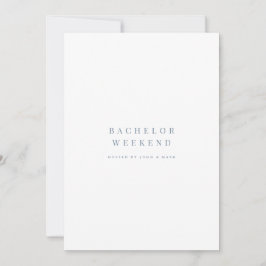 Blue & White Bachelor Weekend Invitation Kaart