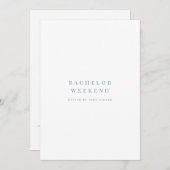 Blue & White Bachelor Weekend Invitation Kaart (Voorkant / Achterkant)
