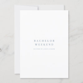 Blue & White Bachelor Weekend Invitation Kaart