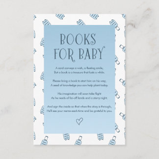Blue White Bagage Boeken voor Baby Informatiekaartje