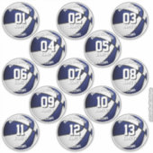 blue white basketbal spelnamen sticker (Voorkant)