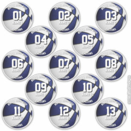 blue white basketbal spelnamen sticker
