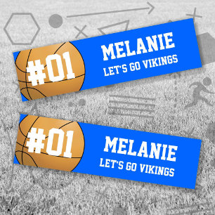 Blue White Basketball Team Bumpersticker