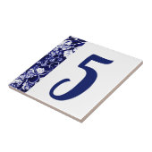 Blue White Berry Vine Flower House Number Sjabloon Tegeltje (Zijkant)