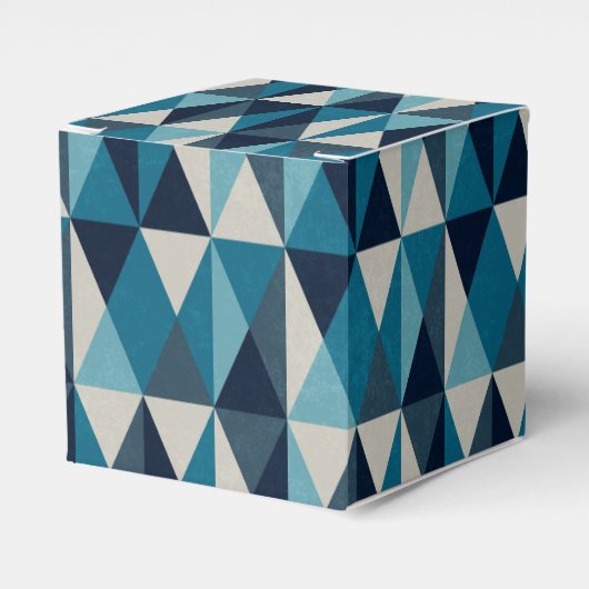 Blue White Black Geometric Rhombic Pattern Bedankdoosjes (Voorkant Zijde)