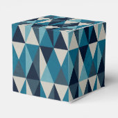 Blue White Black Geometric Rhombic Pattern Bedankdoosjes (Achterkant)