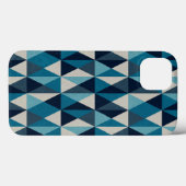 Blue White Black Geometric Rhombic Pattern Case-Mate iPhone Case (Achterkant (horizontaal))