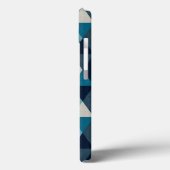 Blue White Black Geometric Rhombic Pattern Case-Mate iPhone Case (Achterkant / Links)