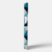 Blue White Black Geometric Rhombic Pattern Case-Mate iPhone Case (Achterkant / Rechts)
