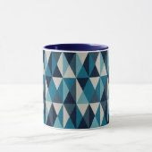 Blue White Black Geometric Rhombic Pattern Mok (Midden)