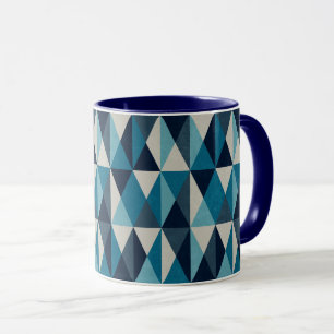 Blue White Black Geometric Rhombic Pattern Mok