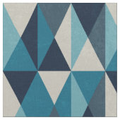 Blue White Black Geometric Rhombic Pattern Stof (Close Up)