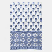 Blue White Boho style tea towel Theedoek (Verticaal)