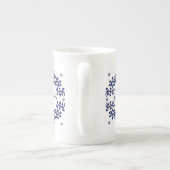 Blue & White Bone China Mok - Elegant (Achterkant)