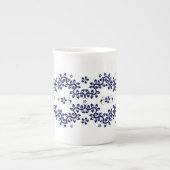 Blue & White Bone China Mok - Elegant (Voorkant)