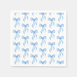 Blue White Bow Pattern Vrijgezellenfeest Servet