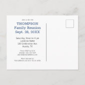 Blue White Buffalo Check Family Reunion Party Uitnodiging Briefkaart (Achterkant)