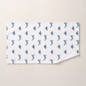 Blue White Bunny Bee Bad Handdoek (Handdoek)