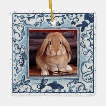 Blue & White Bunny Rabbit Delft Dedham Pet Foto