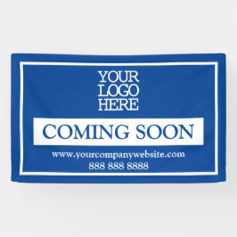 Blue White Business Logo binnenkort verkrijgbaar Spandoek